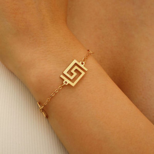 Браслет цепочка с геометрическим лабиринтом CJP43570 Браслет цепочка с геометрическим лабиринтом CJP43570