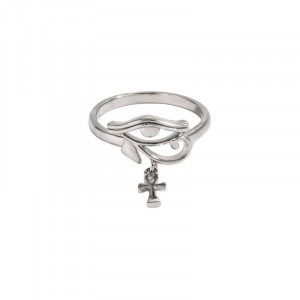 Серебряное кольцо из стали с крестом CJZ56459