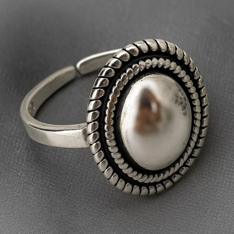 Кольцо с овальной вставкой и декоративным бортиком 1J12183CJJ Кольцо с овальной вставкой и декоративным бортиком 1J12183CJJ