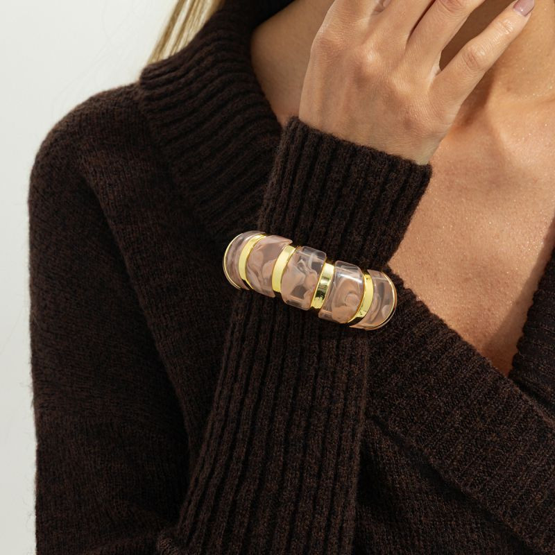 Браслет жесткий сегментированный с эмалевыми вставками CJT25666