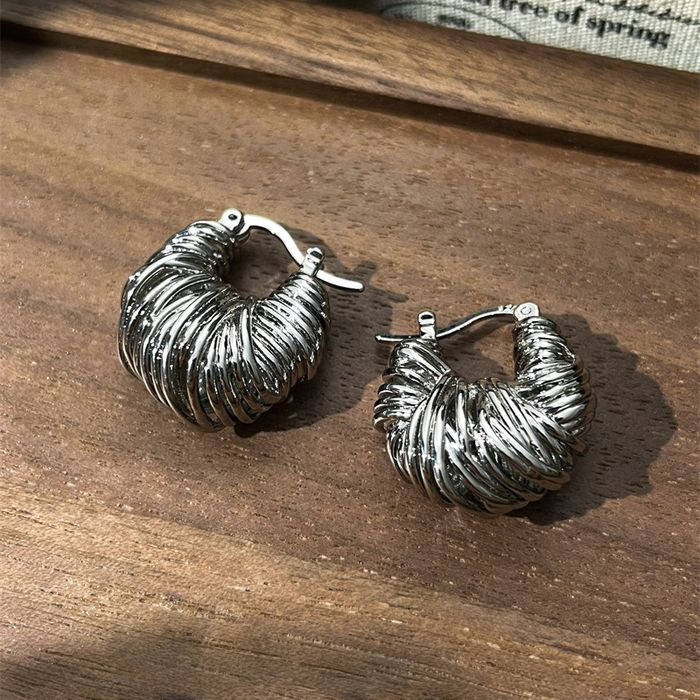 Фактурные серьги-конго в стиле «жгут» CJM71197