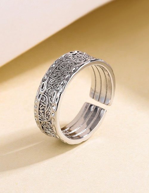 Широкое фактурное кольцо с алмазной гранью L80627 Широкое фактурное кольцо с алмазной гранью L80627