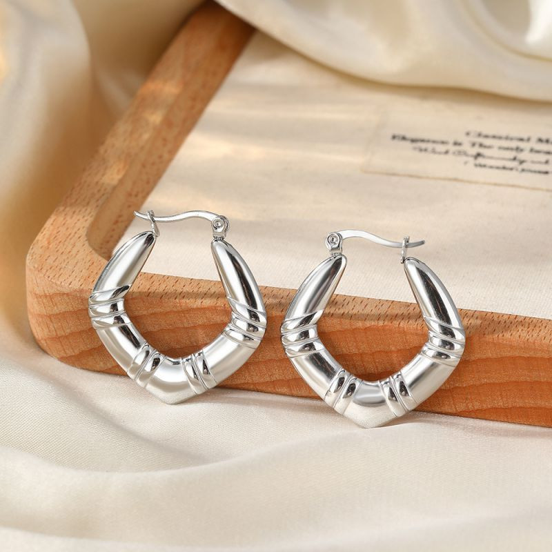 Серьги-кольца граненые «Ромбы» CJM03922