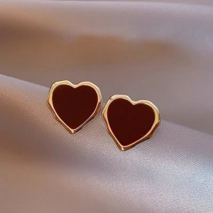 Серьги с сердцем и эмалью CJX68551