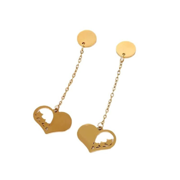 Серьги-цепочки с ажурными сердцами 1J11533CJJ Серьги-цепочки с ажурными сердцами 1J11533CJJ