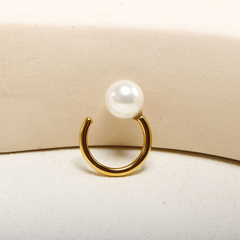 Минималистичное кольцо с крупной жемчужиной CJL25912