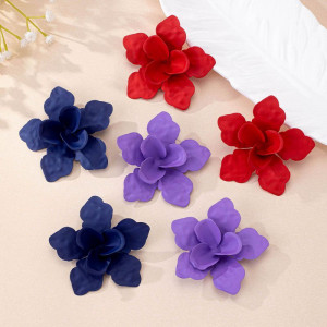 Яркие серьги-пусеты бархатные цветы CJM14380