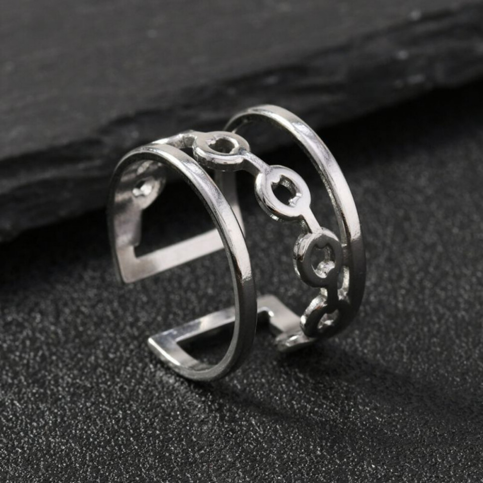 Широкое кольцо с плетением в виде цепи CJJ16932