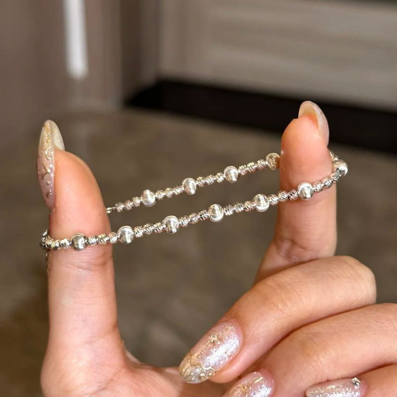 Минималистичный серебристый браслет с кристаллами CJL19813