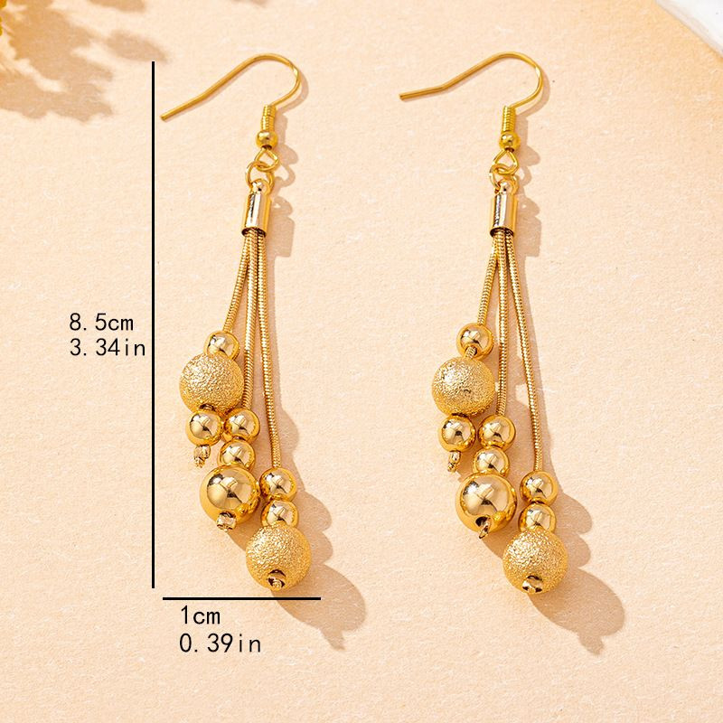 Длинные серьги-грозди с бежевым жемчугом CJP54225