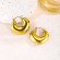 Золотистые серьги-кольца капли CJH63062
